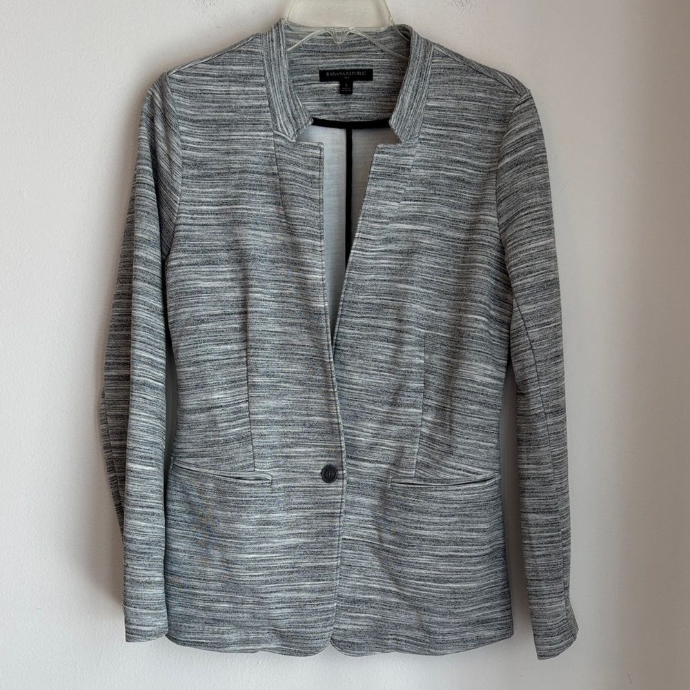 Banana Republic Women small Gray sweatshirt Blazer suit jacket cozy GUC classic